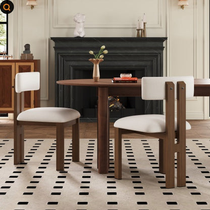 US Local Upholstered Armless Dining Chairs With Metal Legs  Set Of 2