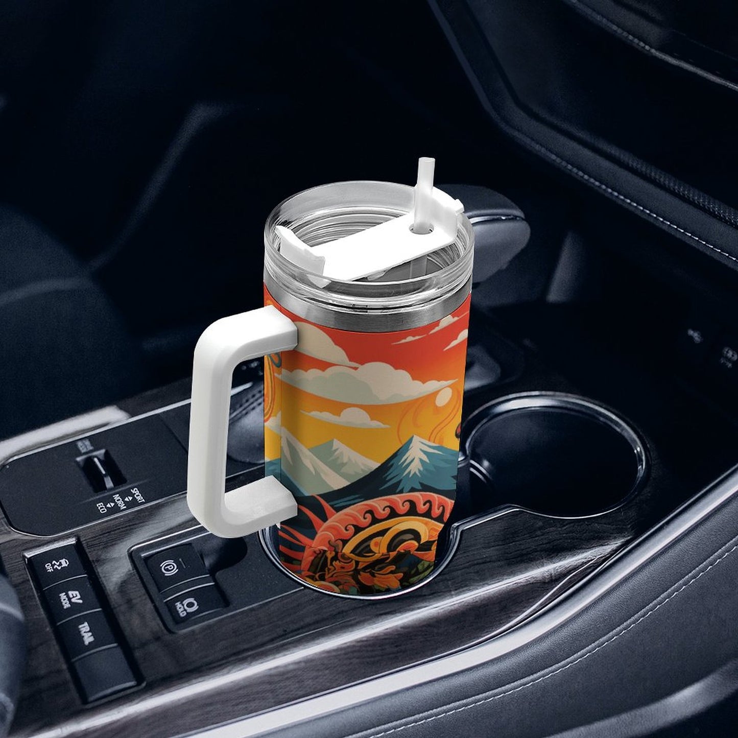 PHDT00532 POD US Local Tumbler 40oz Large Capacity Car Cup Dragons, Myths, Fields