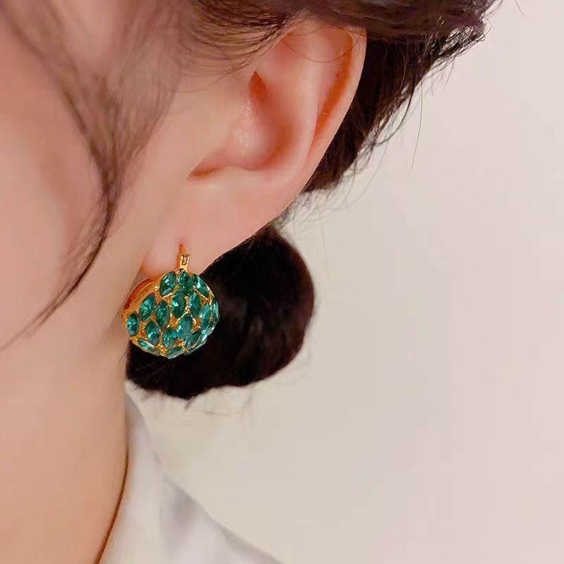 New Trendy Temperament Wild High-grade Light Luxury Zircon Cabas Earrings