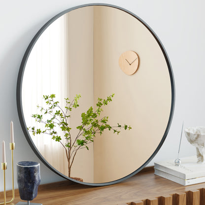 US Local Black Circular Wall Mirror 20 Inches