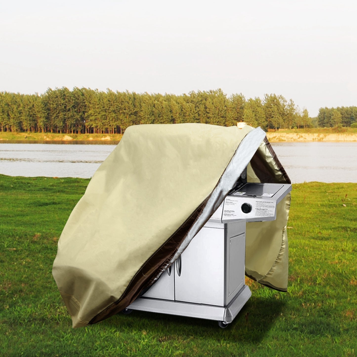 1Pc 70Inch Or 64Inch 210D Waterproof Outdoor BBQ Grill Cover Windproof Dustproof Patio Gas Grill Oven Protector Oxford Cloth Garden