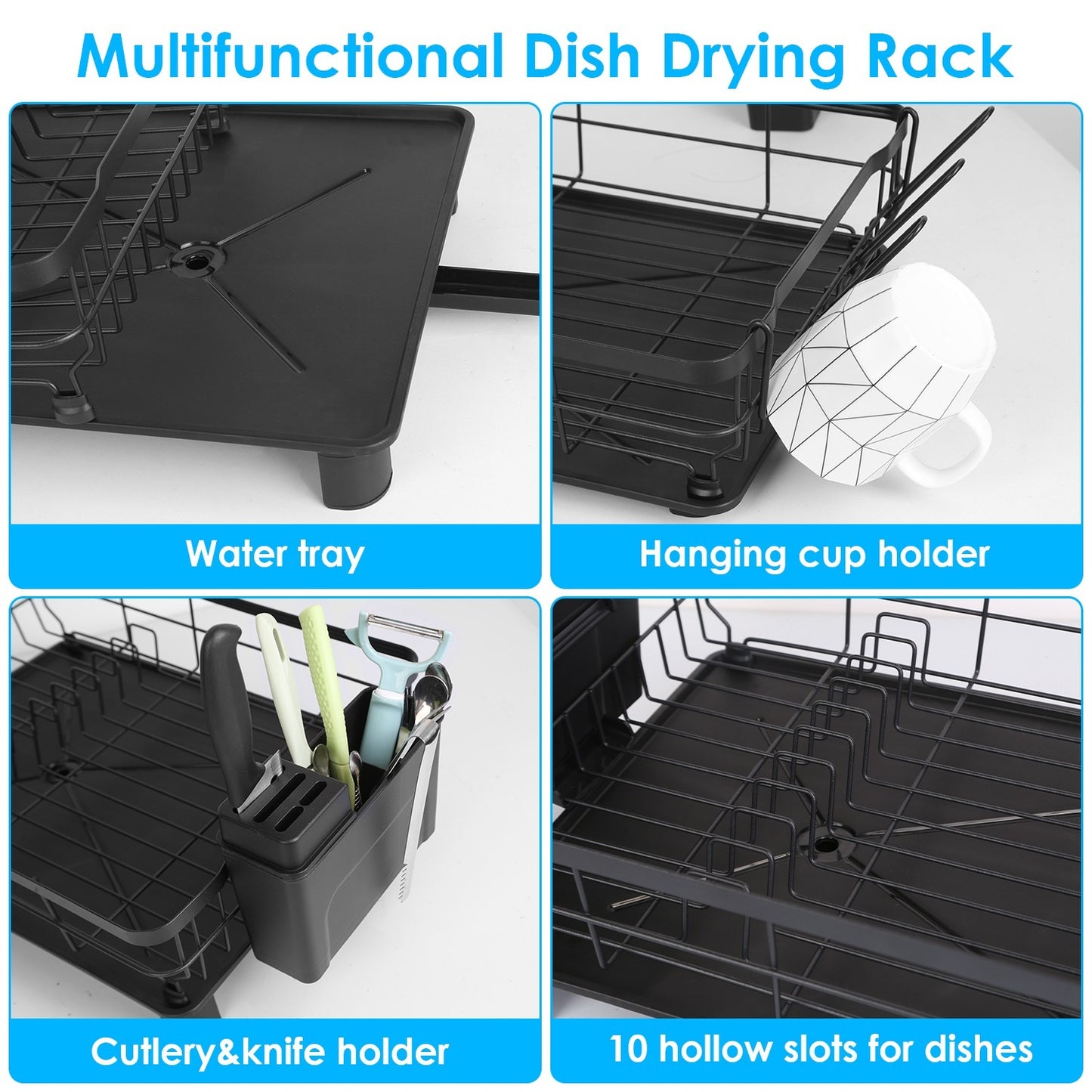 US Local 1 Pc Dish Drying Rack Drain Board Utensil Holder Organizer Drainer Tableware Organizer Kitchen Countertop Storage Shelf