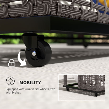 US Local Pool Float Storage, Pool Caddy, With Wheels, 43.25 L X 22.5 W X 28 H, Light Gray