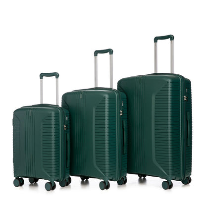 US Local 20   24   28  3 Pcs  Set In PP Spinner Wheel Luggage, Carry On Suitcase, Matching Color, Combination Lock