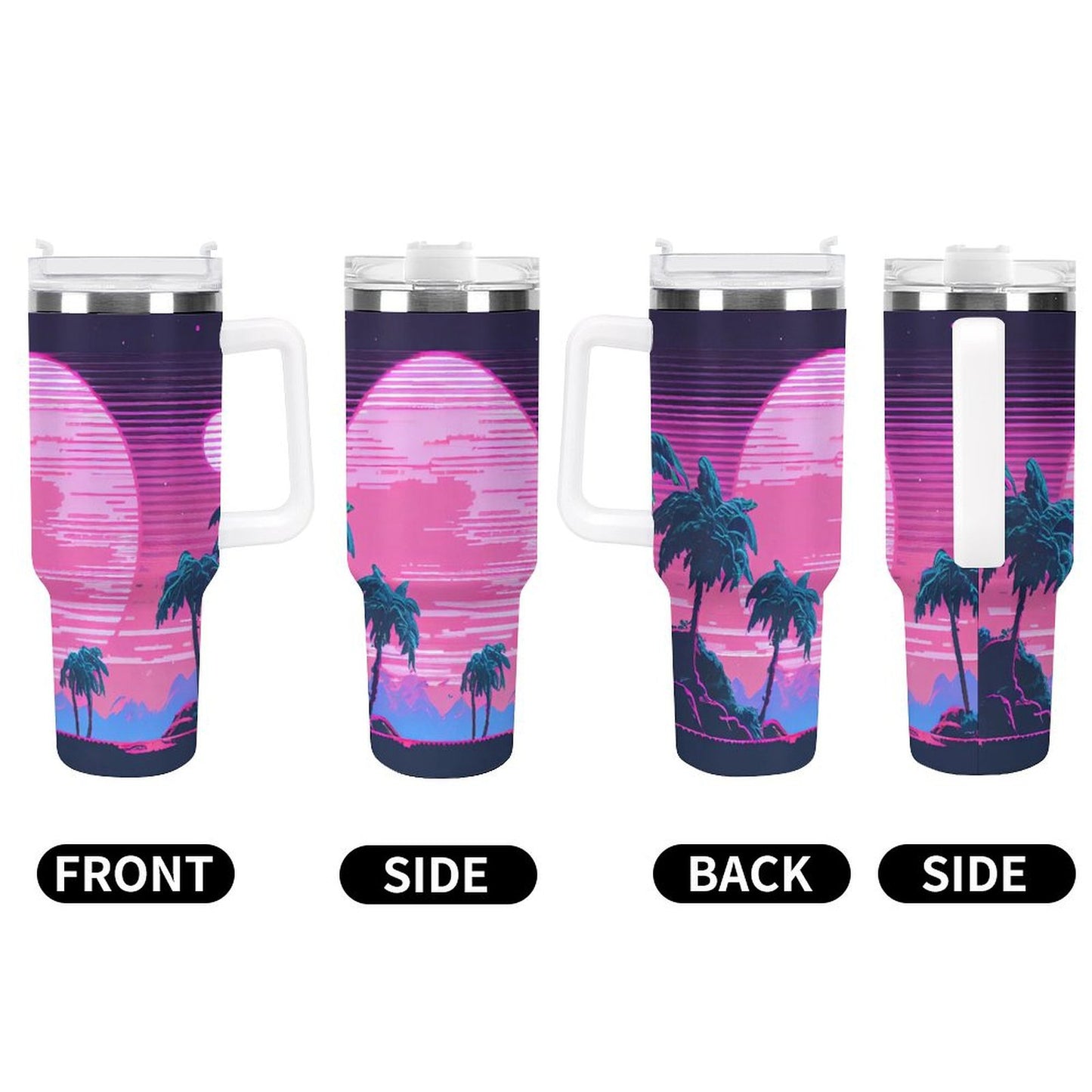 PHDT00217 POD US Local Tumbler 40oz Large Capacity Car Cup Pink, Sunset, Nature, Summer