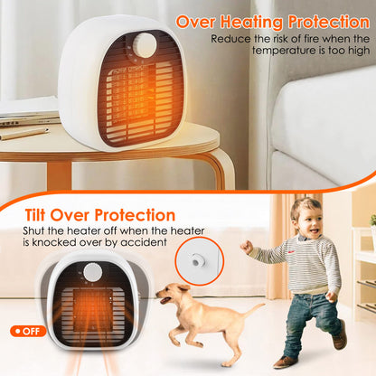 US Local 1Pc Portable Electric Heater Cooler 3 Gear PTC Ceramic Space Heater Overheating Tip Over Protection 3S Heating Space For 269 Sqft Home Office Use