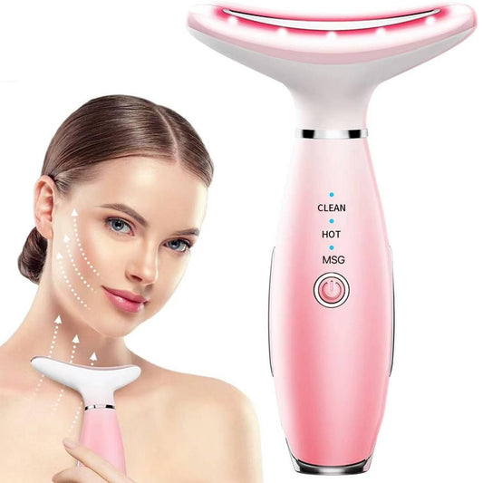 US Local Skin Care Neck Face Massage Tool With Thermals, 3-in-1 Facial Massager