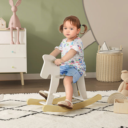 US Local 3-in-1 Kids Portable Slide Rocking Horse Toy with Basketball Hoop for Age 1.5-3 Boys and Girls