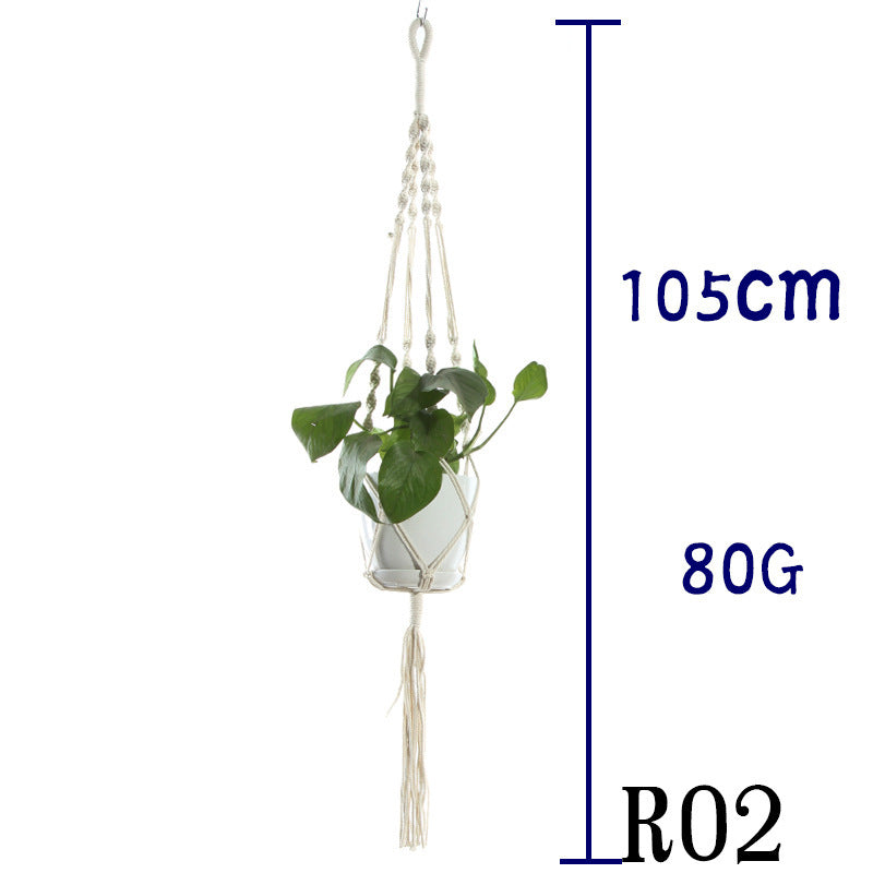 US Local Flower Pot Net Bag Beige Cotton Rope Indoor Plant Hanger Hanging Basket Sling