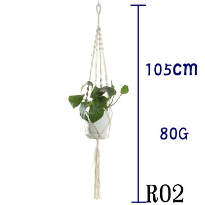 US Local Flower Pot Net Bag Beige Cotton Rope Indoor Plant Hanger Hanging Basket Sling