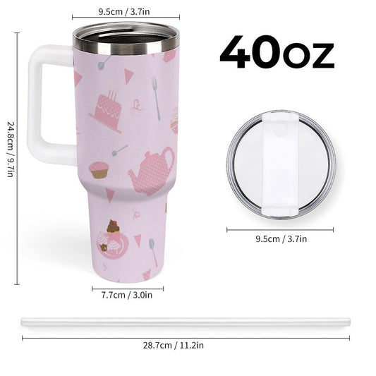 PHDT00508 POD US Local Tumbler 40oz Large Capacity Car Cup Refreshments, Afternoon Tea, Sweet, Pink