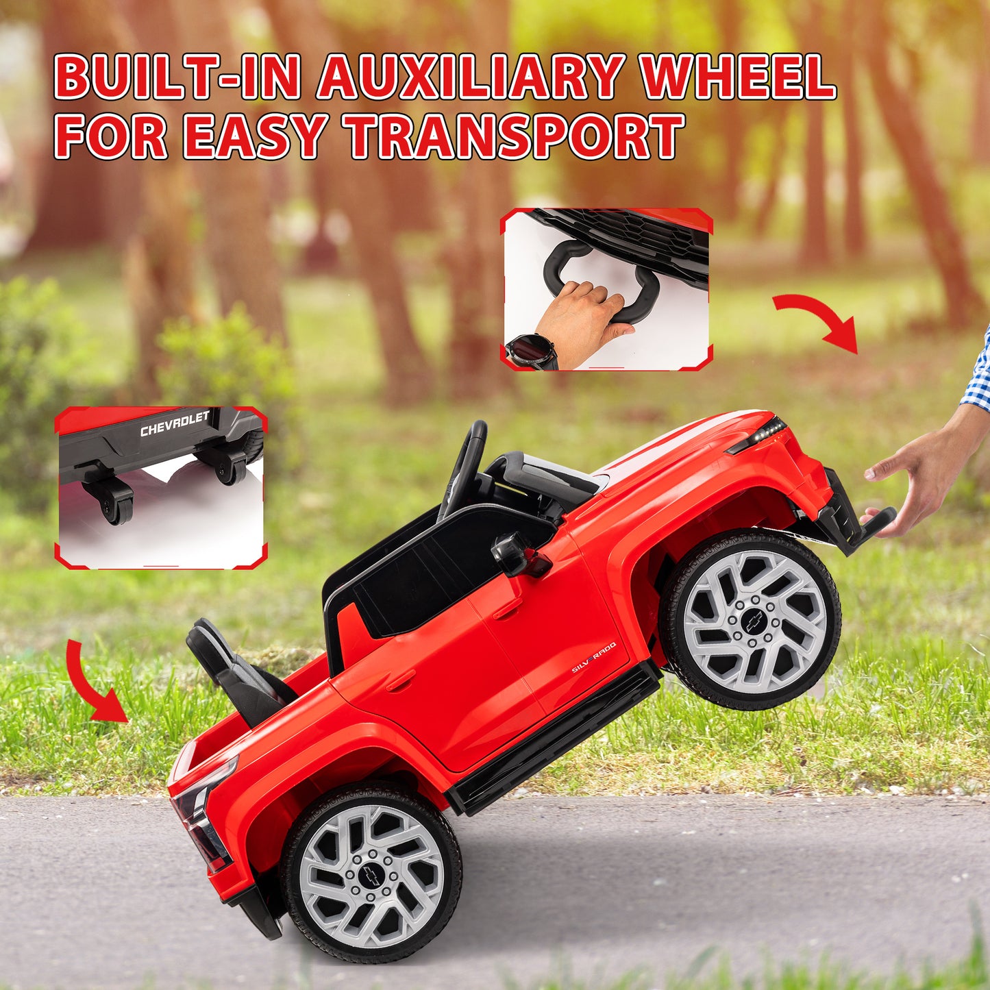 US Local 12V Chevrolet Silverado EV RST Licensed Kids Electric Car with Parent Remote Control