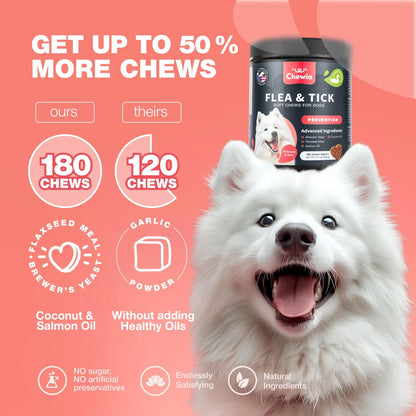 US Local Dog Flea And Tick Treatment Chews FleaTick Prevention For Dogs Chewables Natural Dog Flea & Tick Control Soft Treats Immune Support Supplement CANNOT Be Listed For Sale On Amazon