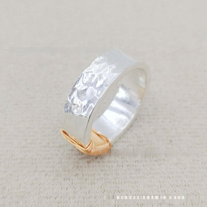 High-grade Vintage Ring Irregular Coil Simple Bracelet Wide Face Ring