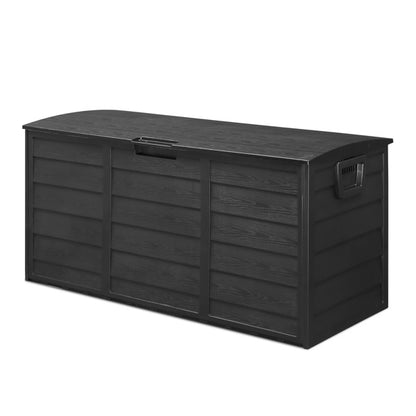 US Local Pure Black Courtyard Storage Box With Two Wheels