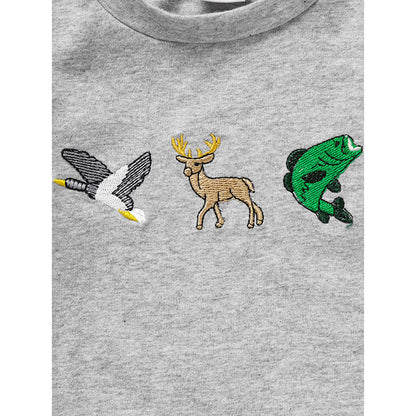 US Local Newborn Baby Boy Outfits Long Sleeve Animal Print Romper & Hat 2Pcs Fall Winter Clothes Set