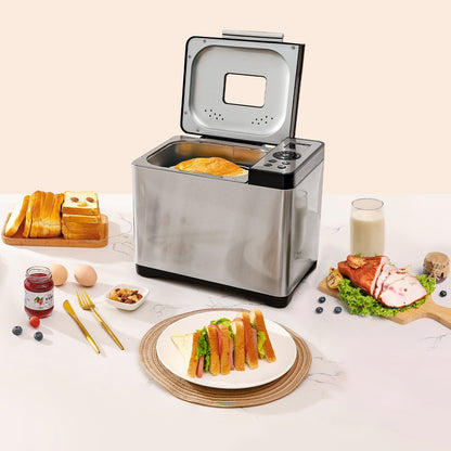 US Local 2LB 19-in-1 Bread Maker Automatic Compact Dough Machine Nonstick 3 Crust Colors