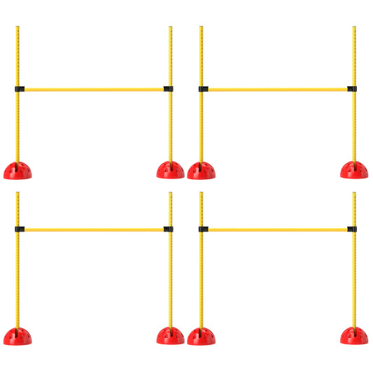 US Local 4 Piece Dog Agility Course Set With 4 Height Adjustable Dog Agility Jumps, Carry Bag, Yellow