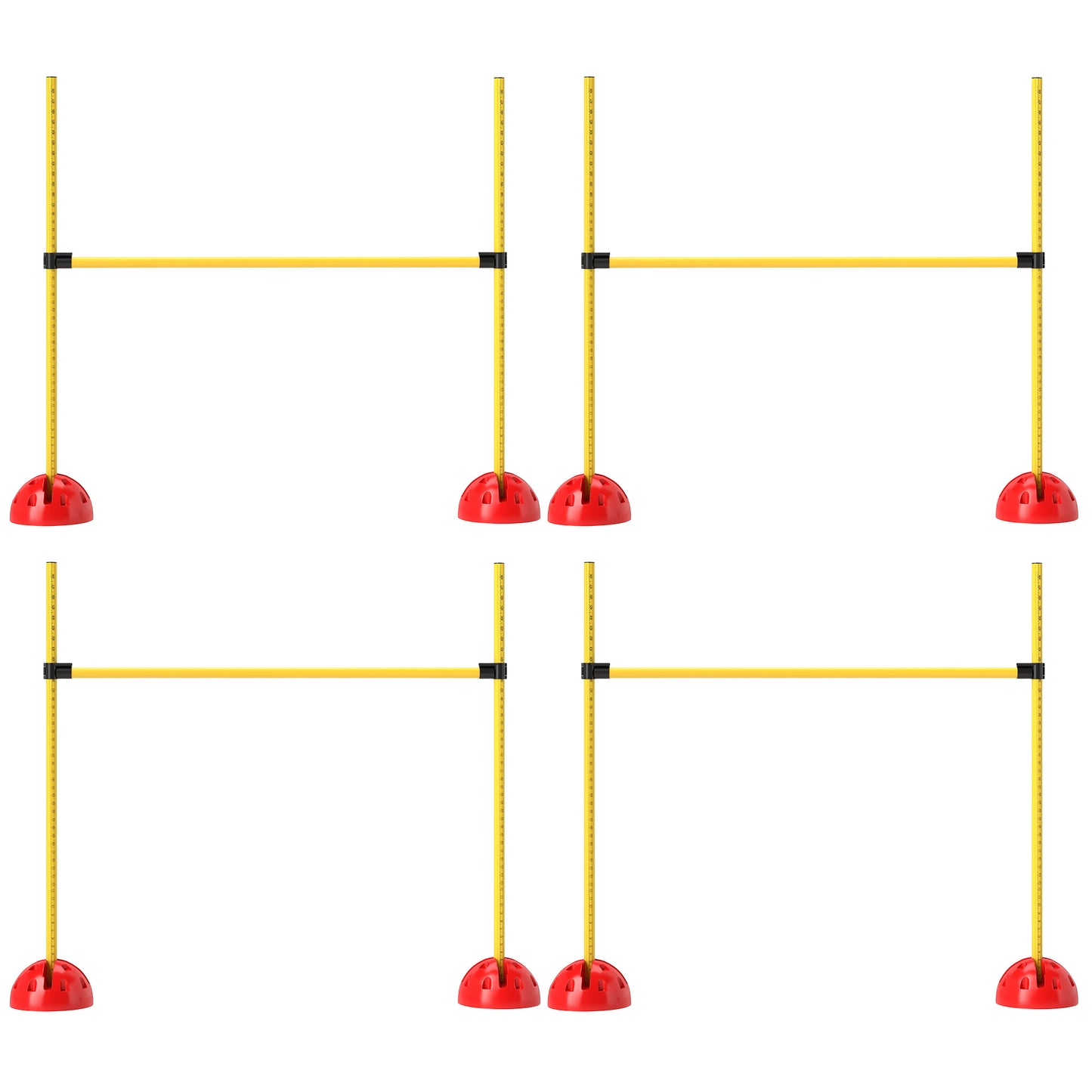 US Local 4 Piece Dog Agility Course Set With 4 Height Adjustable Dog Agility Jumps, Carry Bag, Yellow
