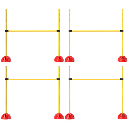 US Local 4 Piece Dog Agility Course Set With 4 Height Adjustable Dog Agility Jumps, Carry Bag, Yellow