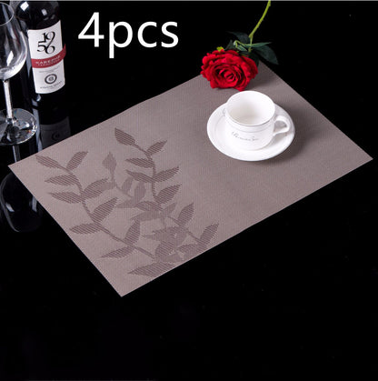 PVC Western-style Placemat Water Plants Leaves Insulation Placemat