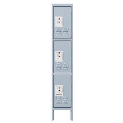 US Local Metal Lockers For Employees With 3 Door Storage Locker For Employees Gym School Home Office Garage - Assembly Required Gray