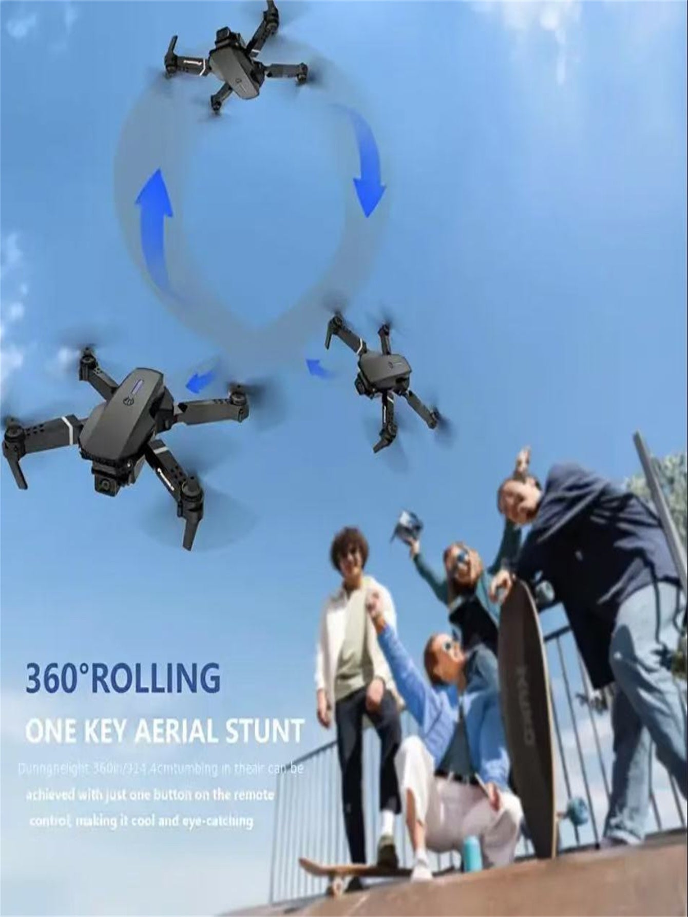 US Local The Battery Configuration Of The E88 Smart Camera Drone Features Real-time Image Transmission From A Single Camera. It Has One-click Touch And Landing Functions. This Is A Foldable Remote-controlled D