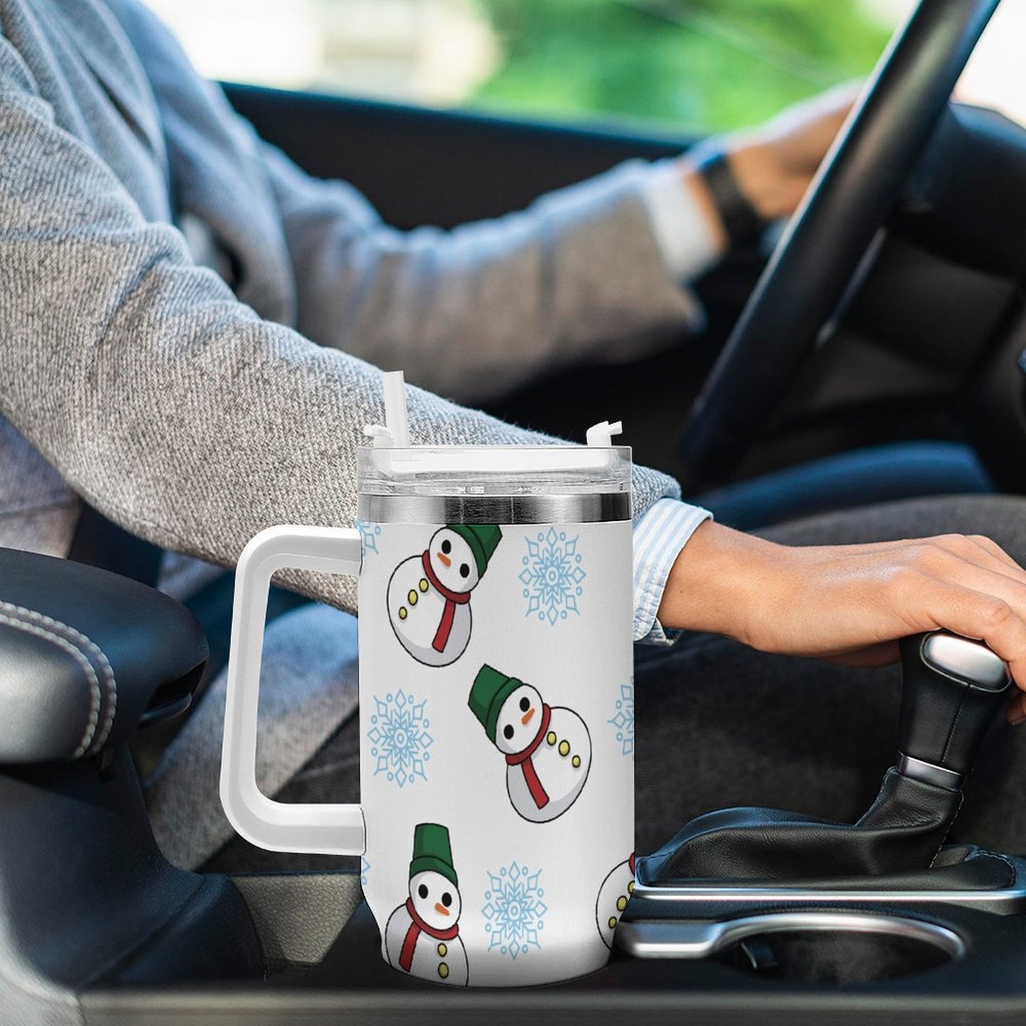 PHDT00315 POD US Local Tumbler 40 oz Large Capacity Car Cup Christmas Snowman Snowflake