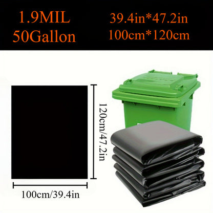 US Local 1.9MIL Thick 50 Gallon Black Garbage Bags 100 Pieces, No Delivery On Weekends