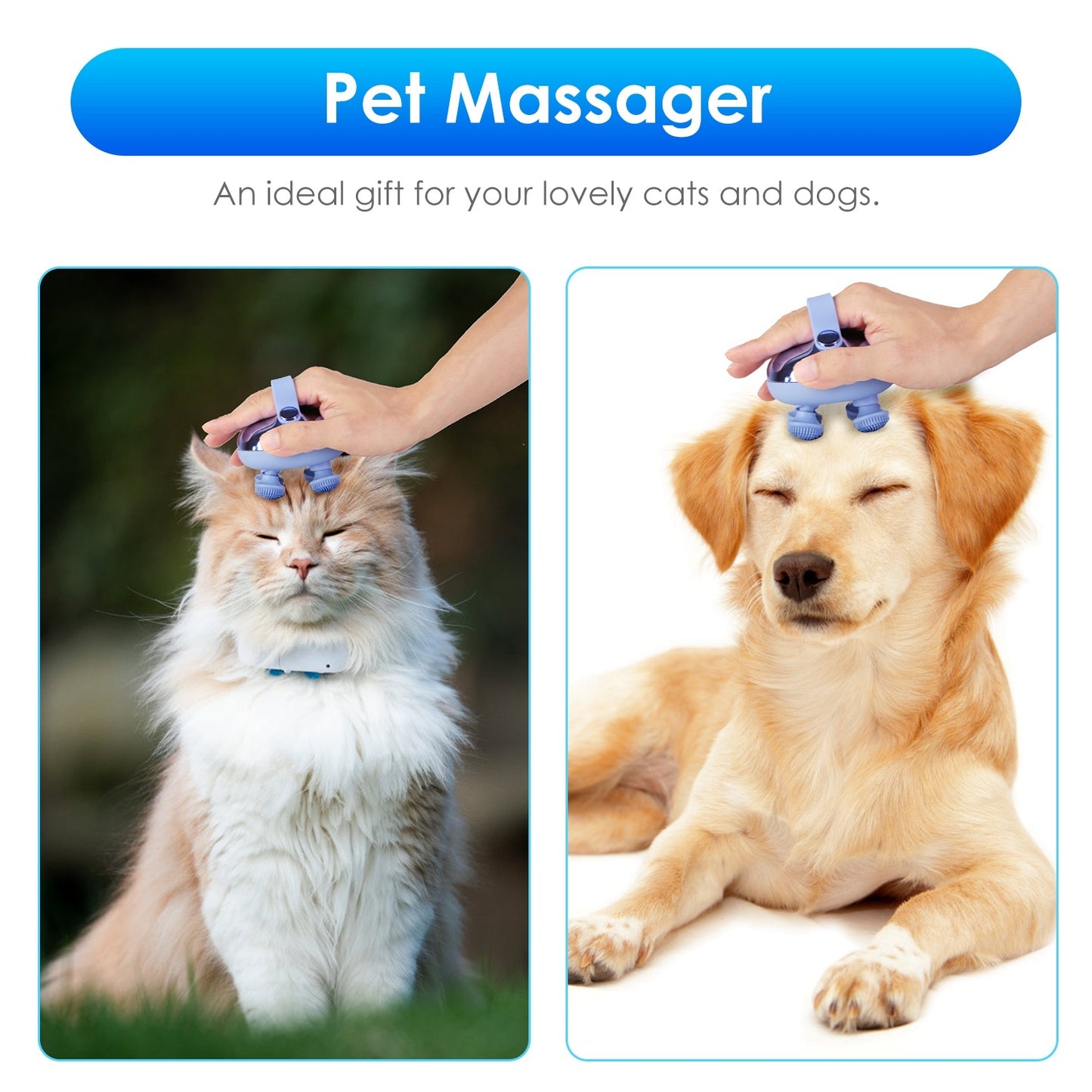 US Local 1Pc Electric Scalp Massager Rechargeable Head Mssager IPX7 Waterproof Dog Cat Massager With Red Light 3 Modes 3 Types Of Massage Claws For Men Women Elders