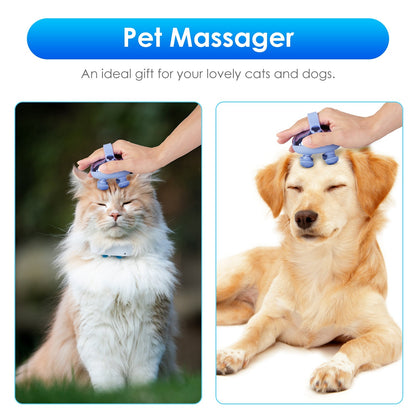 US Local 1Pc Electric Scalp Massager Rechargeable Head Mssager IPX7 Waterproof Dog Cat Massager With Red Light 3 Modes 3 Types Of Massage Claws For Men Women Elders