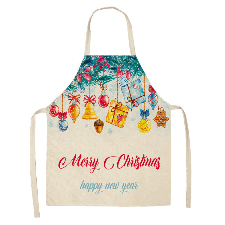 Christmas linen apron