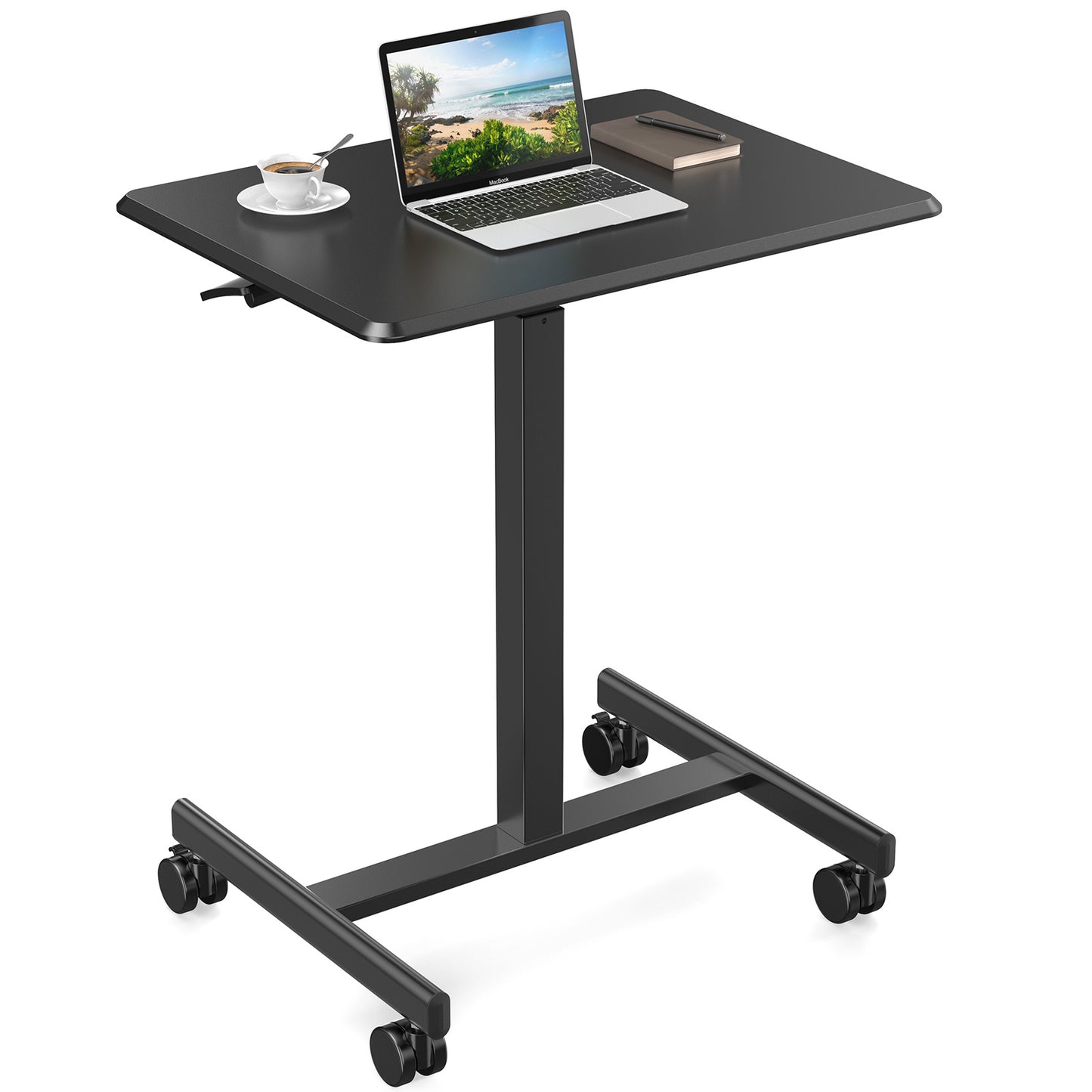US Local Adjustable Rolling Desk Laptop Computer Cart For Home  Office  Classroom Overbed Table