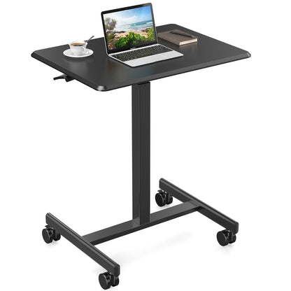 US Local Adjustable Rolling Desk Laptop Computer Cart For Home  Office  Classroom Overbed Table