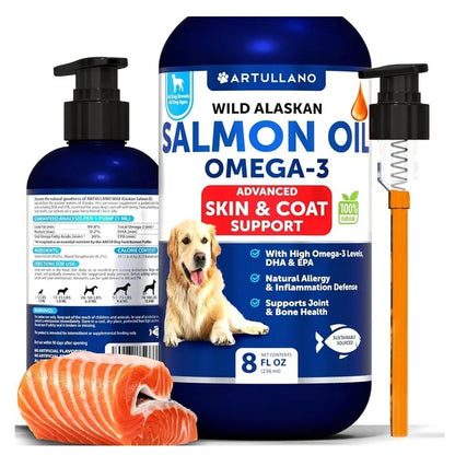 US Local Salmon Oil For Dogs 3 For Dogs 8 FL OZ Wild Alaskan Salmon Fish Oil