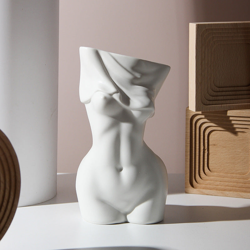 US Local Human Body Shape Ceramic Vase