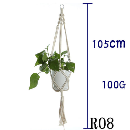 US Local Flower Pot Net Bag Beige Cotton Rope Indoor Plant Hanger Hanging Basket Sling