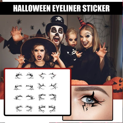 US Local Halloween Eyeliner Patch, Scary Fashion Party Makeup Kit Bat Spider Decorative Eyeliner Eyeshadow Patch