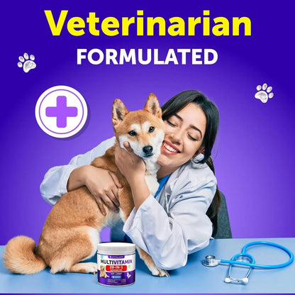 US Local Dog Multivitamin Chewable With Glucosamine 20 In 1 Dog Vitamins And Supplements Senior & Puppy Multivitamin For Dogs Pet Joint Support Health Immunity Mobility Gut Skin 120 Chews