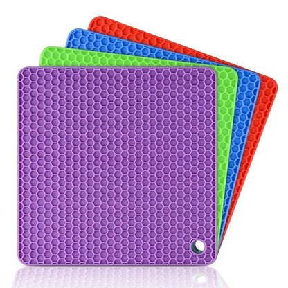 Square honeycomb cushion silicone placemat