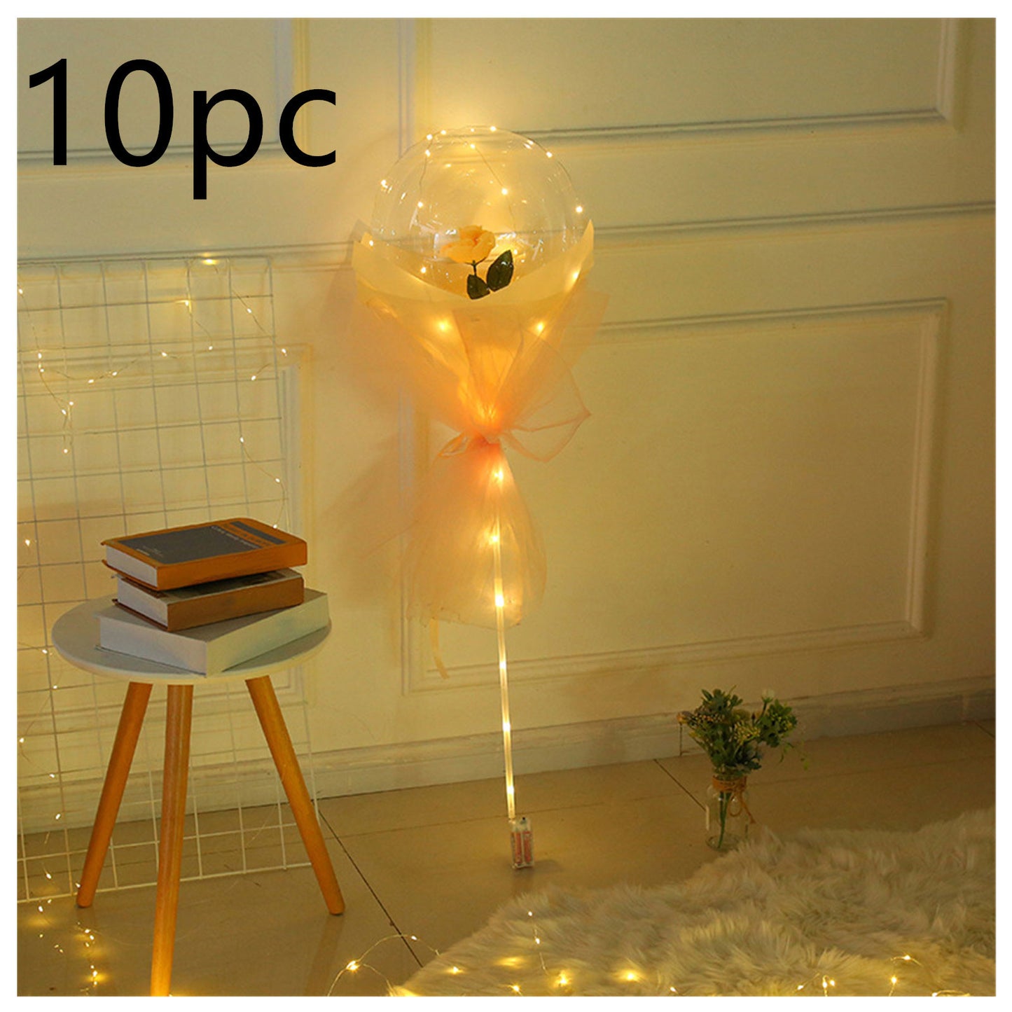 USA Local LED Luminous Balloon Rose Bouquet Transparent Bobo Ball Rose