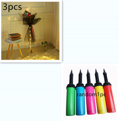 US Local LED Luminous Balloon Rose Bouquet Transparent Bobo Ball Rose