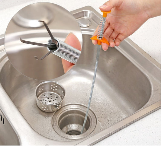 USA Local 60CM Sewer Dredger Spring Pipe Dredging Tool Household Hair Cleaner Drain Clog Remover Cleaning Tools Household For Kitchen Sink Kitchen Gadgets