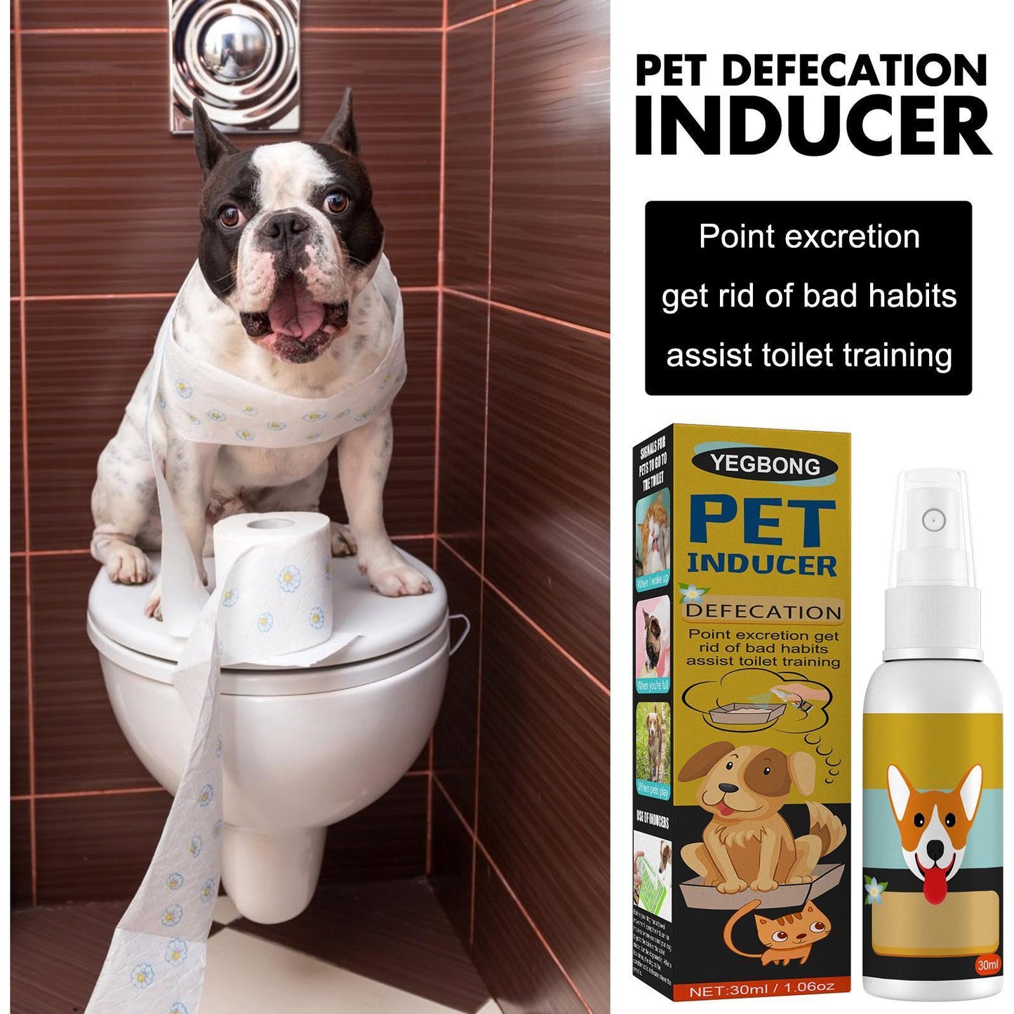 US Local Yegebang Pet Defecation Positioning Spray Pet Feces Positioning Pet Cat And Dog Defecation Inducer