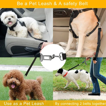 US Local 2Pcs Pet Dog Seat Belt Leash Adjustable Pet Dog Cat Safety Leads Harness