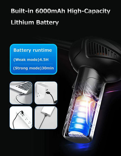 US Local Rechargeable Air Duster Electric Cleaner Cleaning Blower For Car-PC-Keyboard-Pet