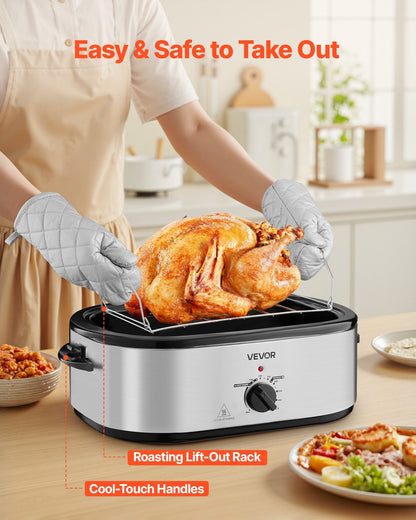 US Local Electric Roaster Oven 22QT Electric Roasting Pan With Self-Basting Lid