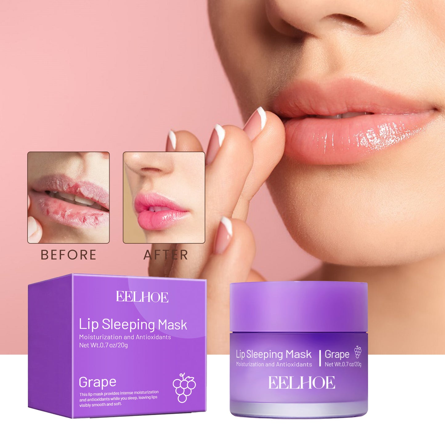 US Local EELHOE Lip Sleeping Mask Moisturizing Hydrating Gentle Exfoliating Dead Skin Plumping Full Smooth Lip Mask