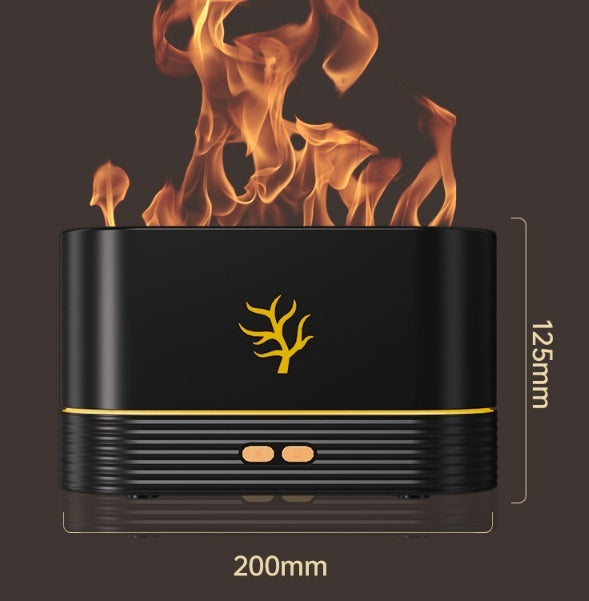US Local Flame Humidifier USB Smart Timing LED Electric Aroma Diffuser Simulation Fire Night Lamp Home Decor