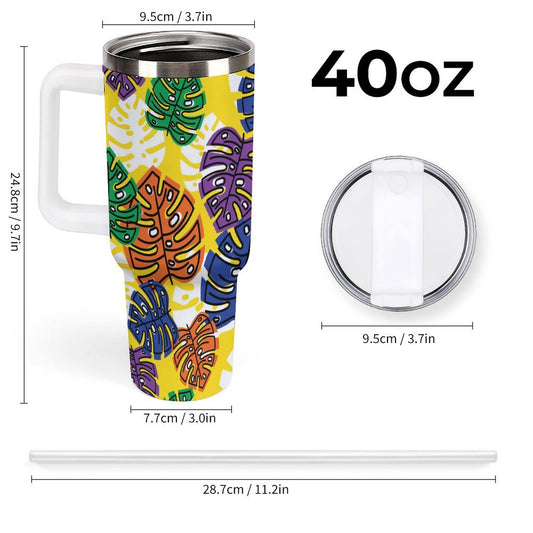 PHDT00391 POD US Local Tumbler 40 oz Large Capacity Car Cup Leaves